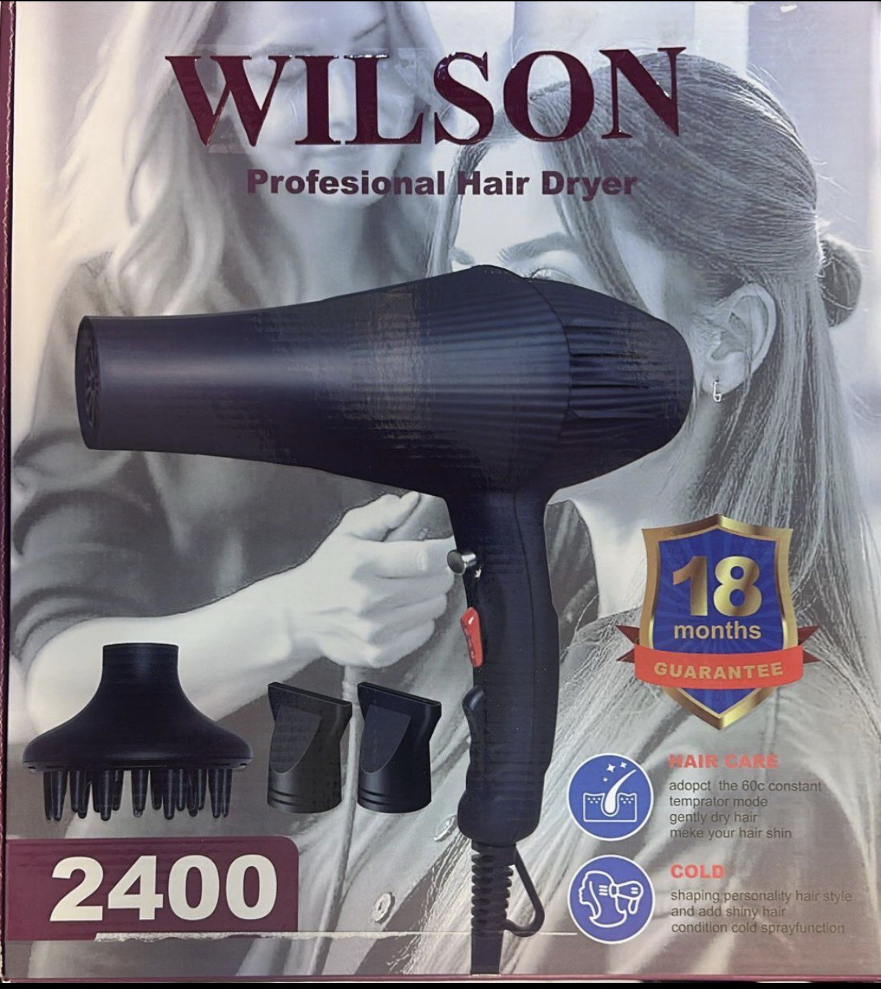 سشوار سالنی ویلسون حرفه ای مدل ٢۴٠٠