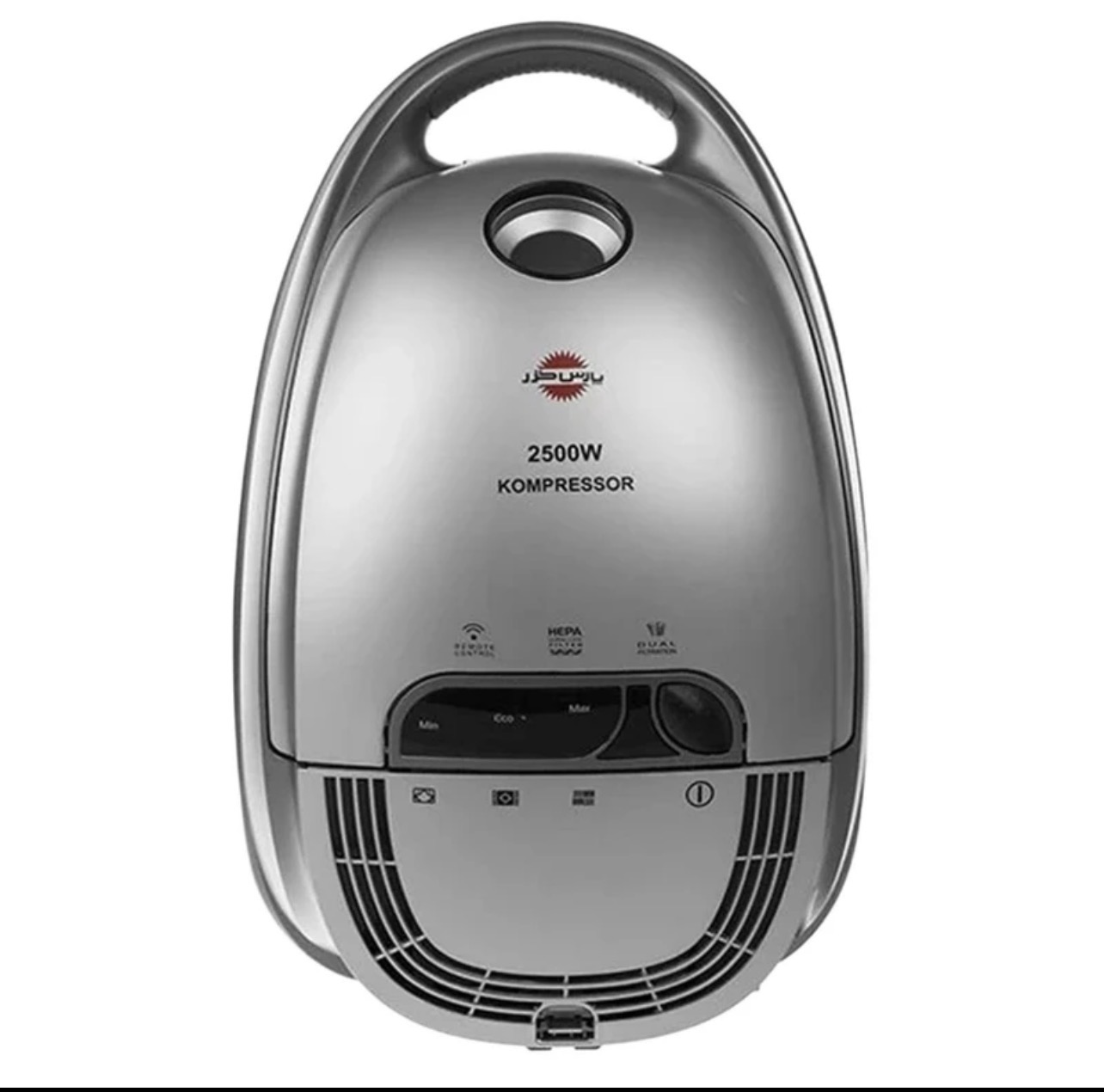 جاروبرقی کیسه‌‎دار پارس خزر مدل KOMPRESSOR VC-2500W، با فیلتر HEPA، وزن 8.5 کیلوگرم، دارای دو عدد سری مجزا، پاکت جاروبرقی، کنترل روی دسته، موتور با قدرت 2500 وات، میزان صدا 75 دسی‌بل، طول کابل برق 6 متر، گنجایش مخزن 8 لیتر، دارای کیسه دائمی و کاغذی Pars Khazar KOMPRESSOR VC-2500W Vacuum Cleaner
